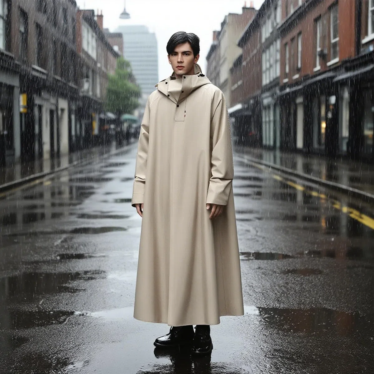 Generisch Erwachsene Ponchos mit Kapuze - Fahrradregenmantel Mit Kapuze - Wiederverwendbar Lang Motorrad Regenponcho Für Damen Herren Scooter Angeln Camping Outdoor Fahrrad