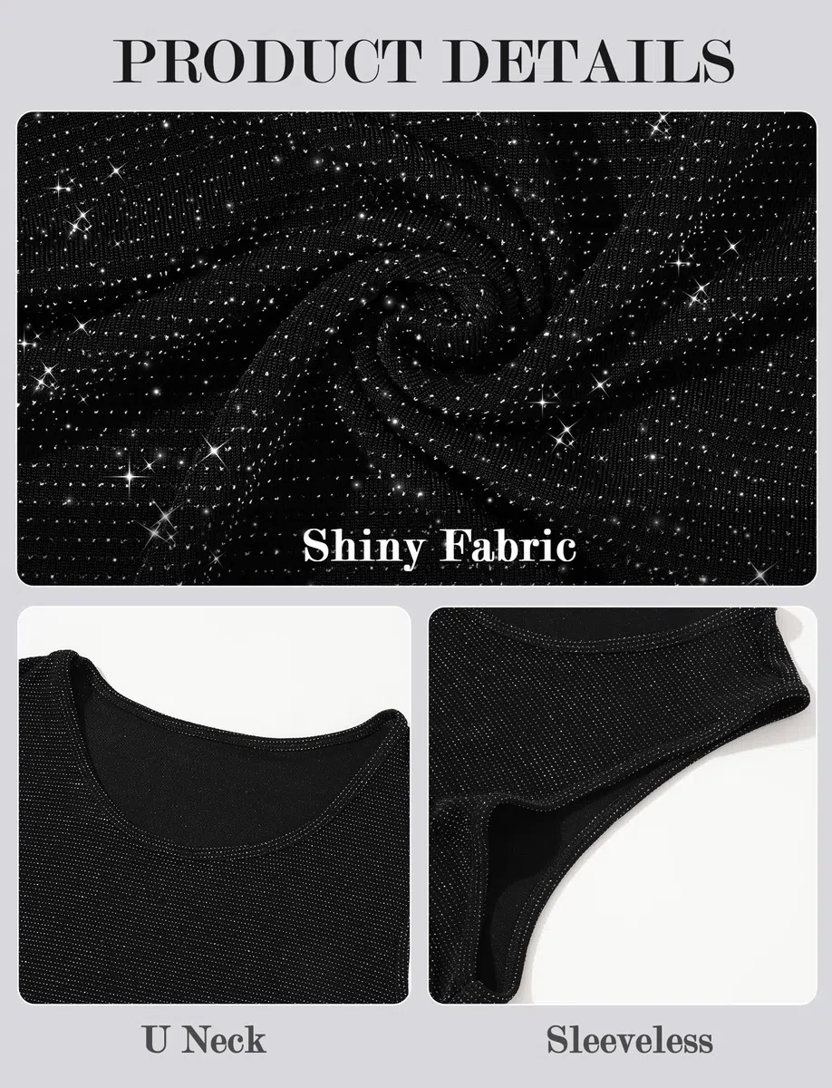 AIEOE Herren Glitzer Tank Top Muskelshirt Shiny Netzshirt Ärmelloses Oberteil Rundhals Sexy Clubwear Party Outfit für Disco Bar Festival