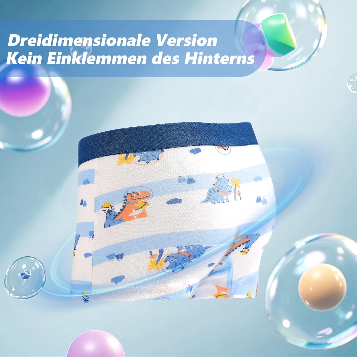 GRPSKCOS Unterhosen Jungen, 4er Pack Boxershorts Kinder Jungen Dinosaurier Cartoon Unterhosen, 2-8 Jahre