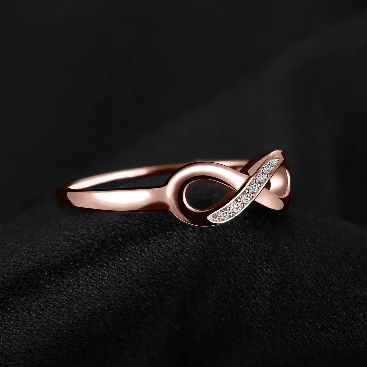 JewelryPalace Wickelring Infinity Verlobungsring Unendlichkeit Promise Eheringe Ring Silber 925 Damen, Zirkonia Silberringe Trauringe Hochzeitsringe Antragsring Ringe, Damen Schmuck Rosegold Gold