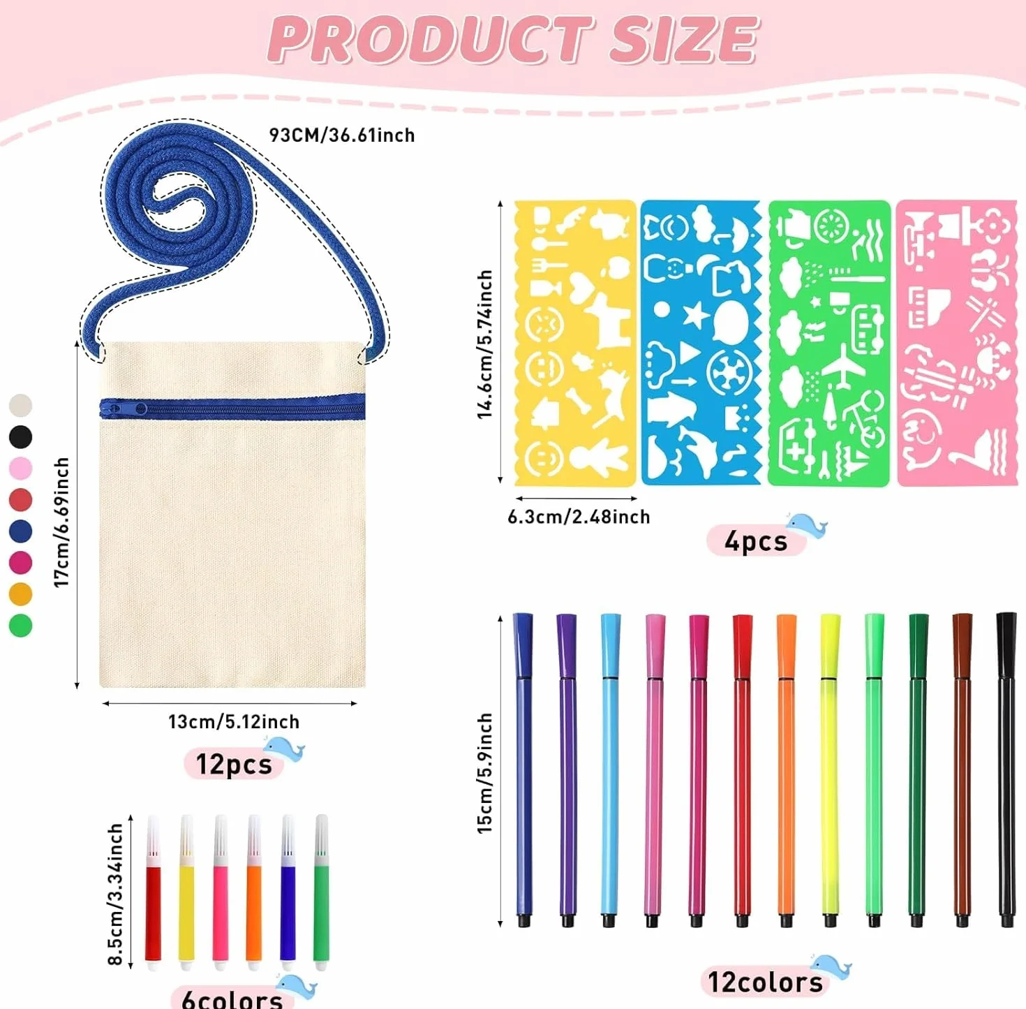 12 Stück Stoffbeutel zum Bemalen, 17 x 13 cm DIY Umhängegeldbeutel, Stofftaschen Stoffbeutel zum Bemalen, Stofftasche Klein für Party, Schule, Geschenk