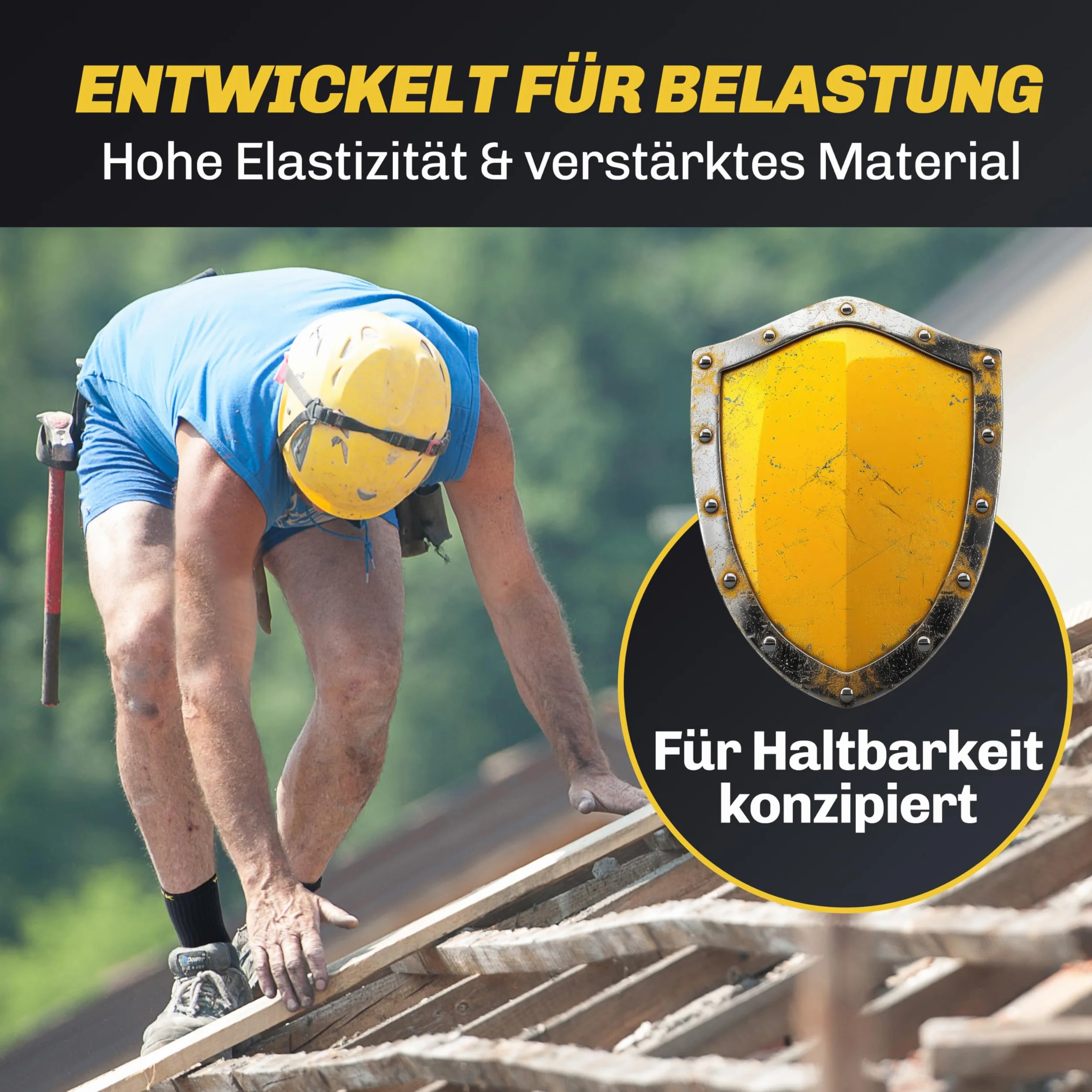 HELDENWERK 10 Paar Arbeitssocken Herren Premium | Verstärkte Arbeitsstrümpfe aus atmungsaktiver Baumwolle | Robuste Work Socks mit Komfortbund