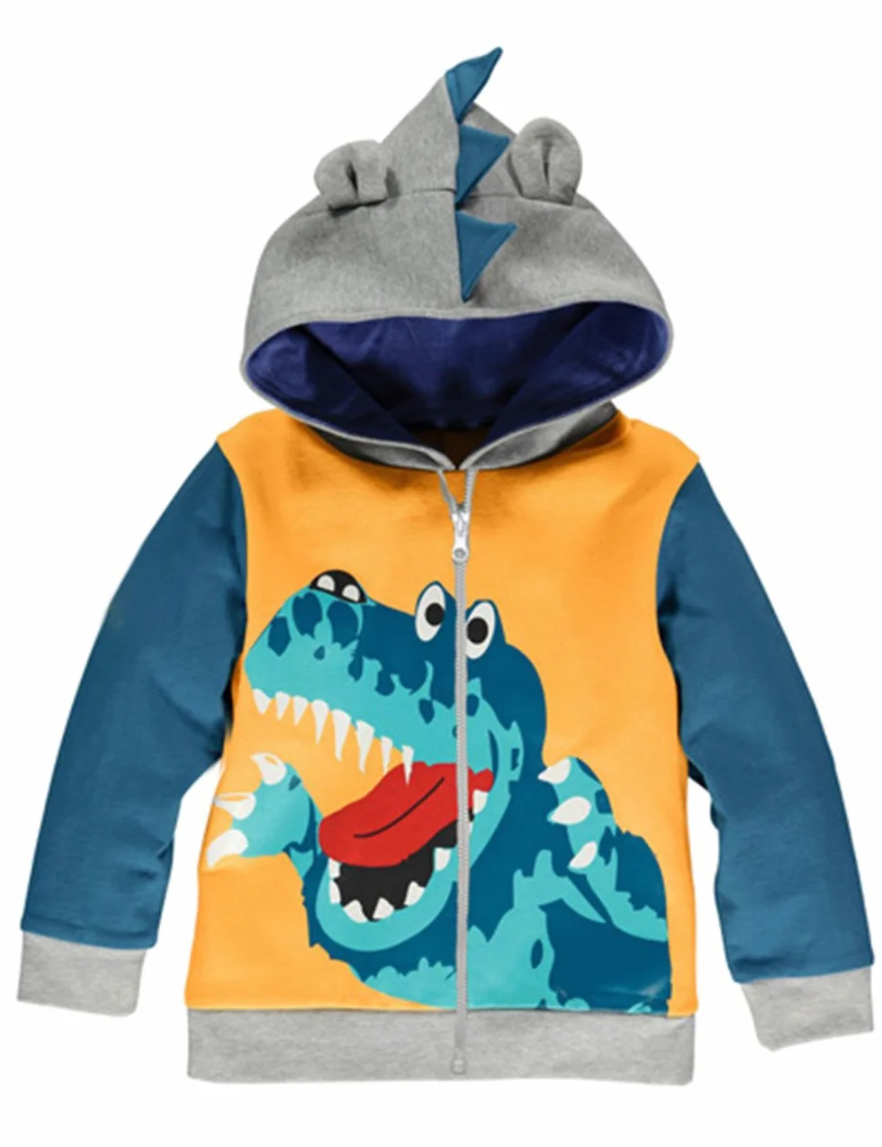 LitBud Kleinkind Jungen Hoodies Jacke Cartoon Dinosaurier Reißverschluss Packaway Herbst Mantel für Kinder