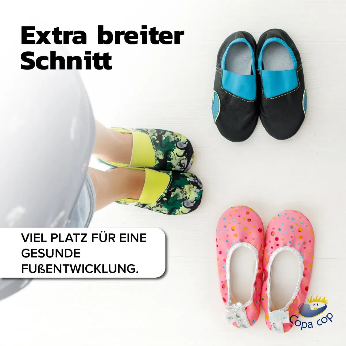 Turnschläppchen Jungen – Gymnastikschuhe Jungen aus 100% Baumwolle – rutschfeste Hausschuhe Kinder extrabreit mit Elastischem Einsatz und Gummisohle