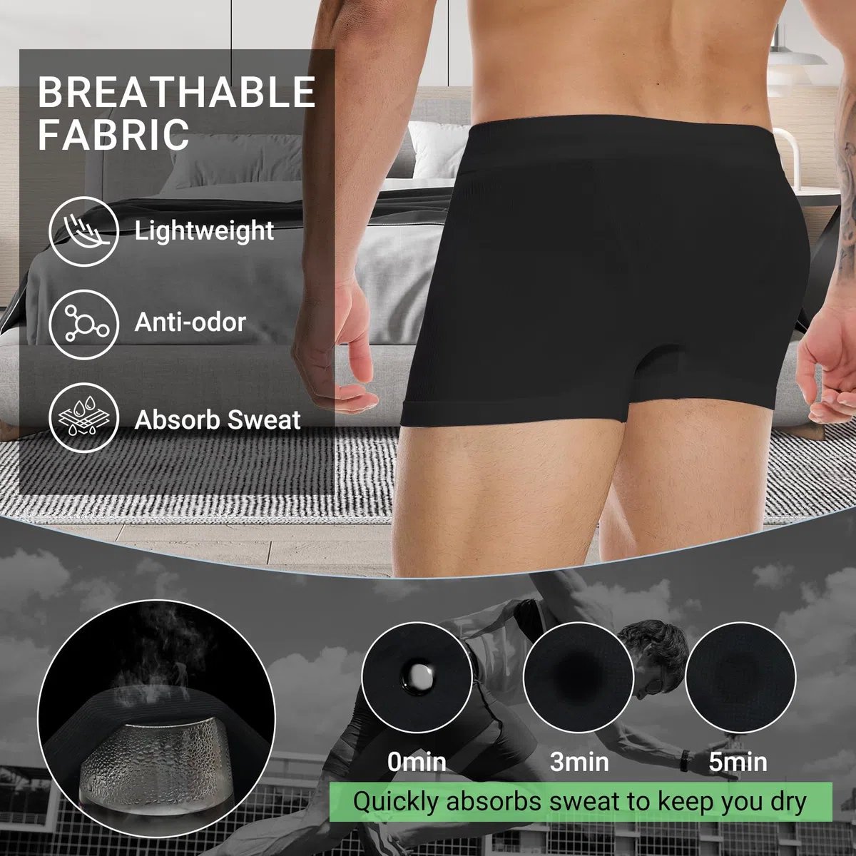 MEETYOO Kompressionshose Herren, Sport Leggings Atmungsaktiv Fitness Strumpfhosen Funktionswäsche Pants Unterhose Lang für Laufen Wandern Radfahren