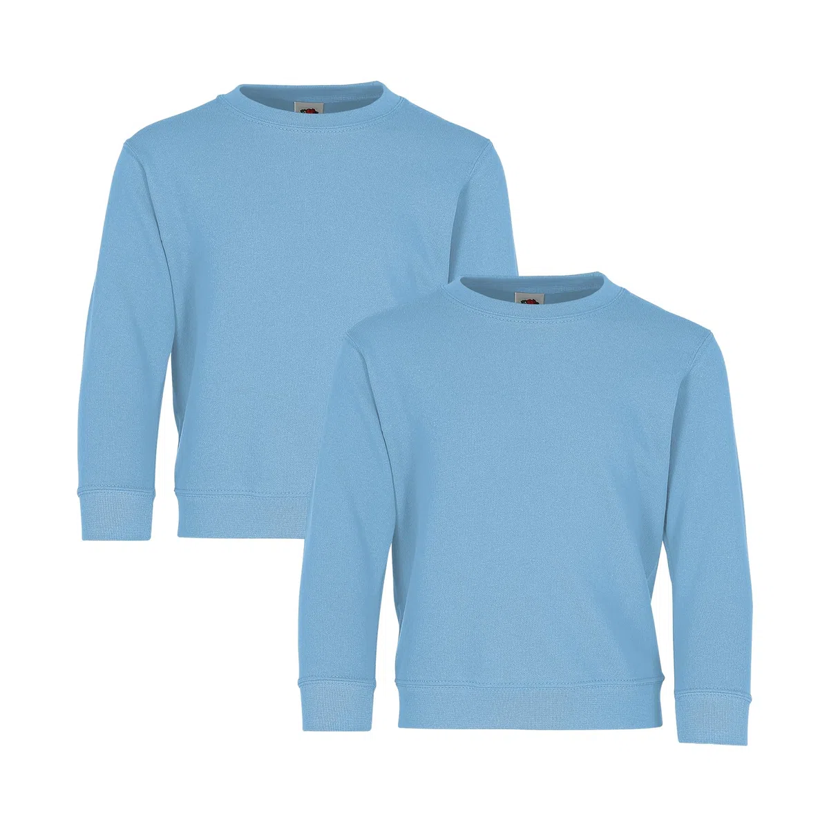 Fruit of the Loom 2er Pack Kids´ Classic Set-In Sweat Kinder Sweatshirt + Web-Textilien24 Stoffbeutel - 104 116 128 140 152 164 - Diverse Farbsets