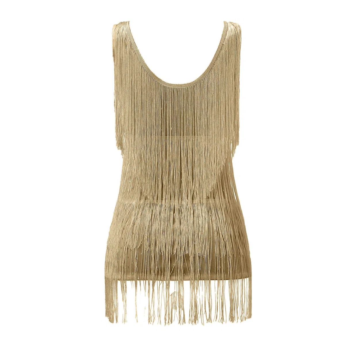20er Jahre Kleid Damen Pailletten Fransenkleid Spaghettiträger Sexy Kurz Latein Tanzkleid