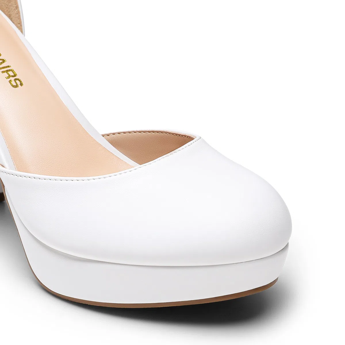 DREAM PAIRS Damen Plateau High Heels Chunky Blockabsatz Knöchelriemchen Elegante Party Brautschuhe Hochzeitsschuhe