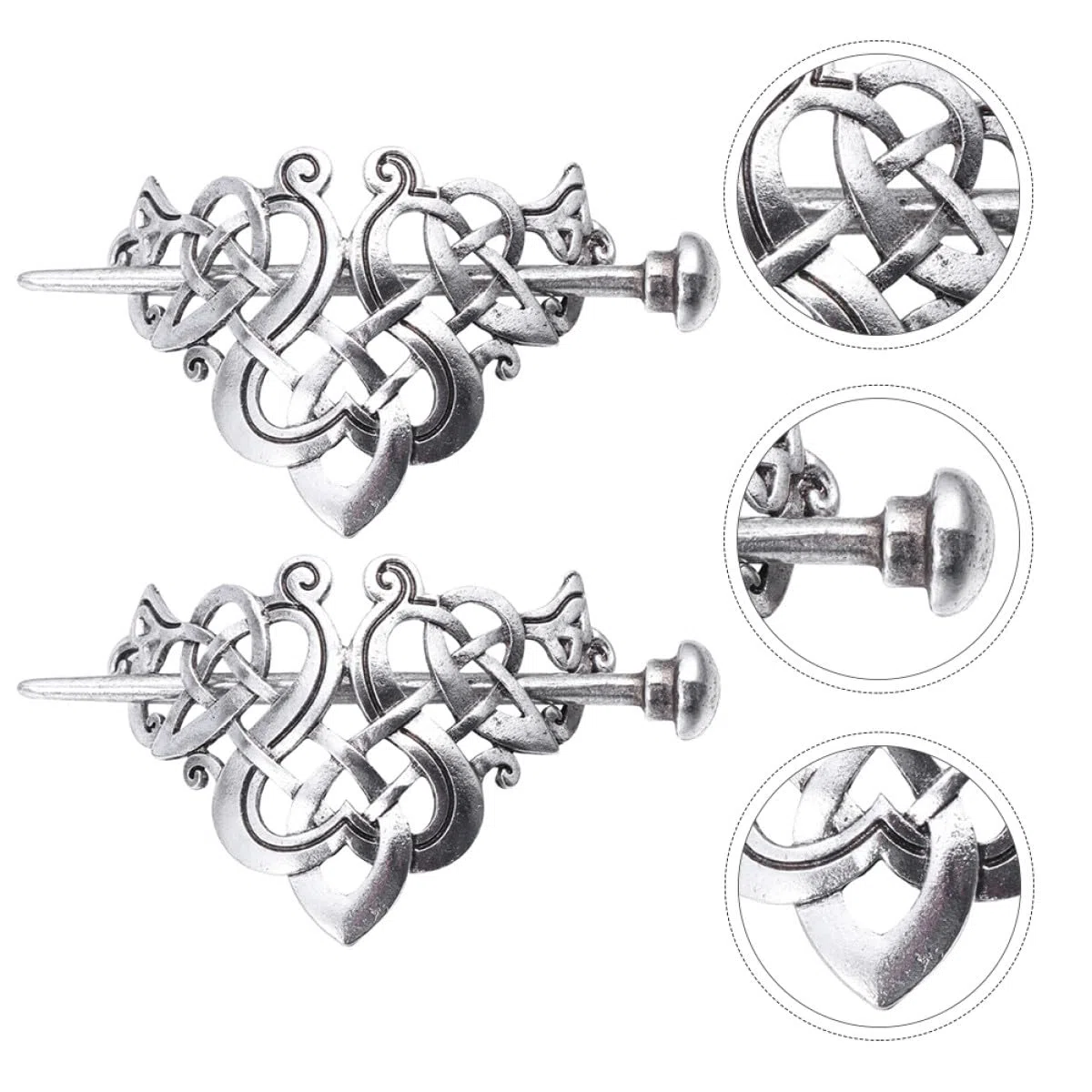2 Stück Kreative Wikinger Haarnadeln Metall Haarklammern Keltischer Knoten Stil Damen Mädchen Haarspangen Leicht Langlebig Schmuck Zubehör
