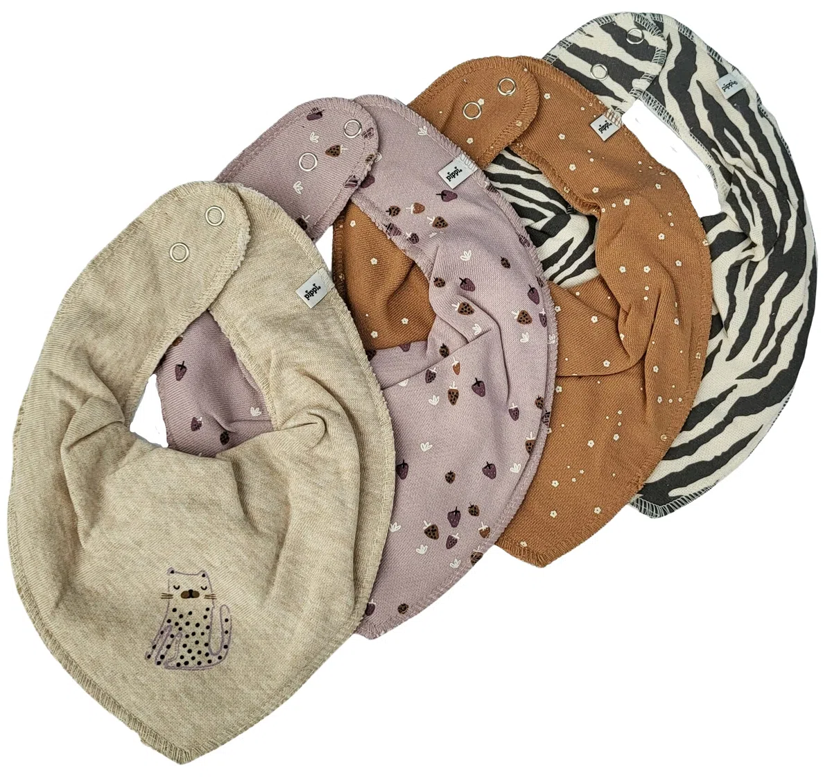 Pippi 4er Set Baby Halstücher Mix (Pink Leo)
