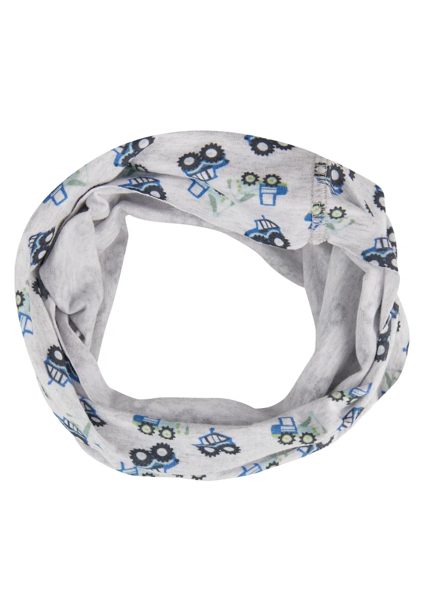 Sterntaler Schlauchschal Motiv Baustelle – Jungen Schlupfschal aus weichem Melange-Jersey mit Baustellenfahrzeug-Print, elastisch und pflegeleicht