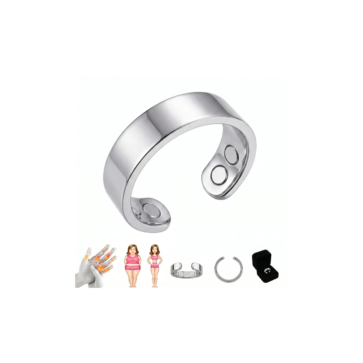 Ringe Abnehmen Magnetringe Damen Akupressurring für Frauen,verbessert den Schlaf,Stress und gleicht Emotionen aus&Hormonelle Balance