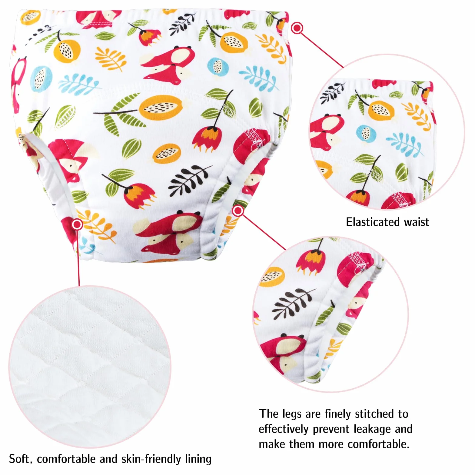 Töpfchentrainingsunterwäsche Mädchen 2T, 3T, 4T, Kleinkind-Unterwäsche für Babys und Mädchen, 4 Stück