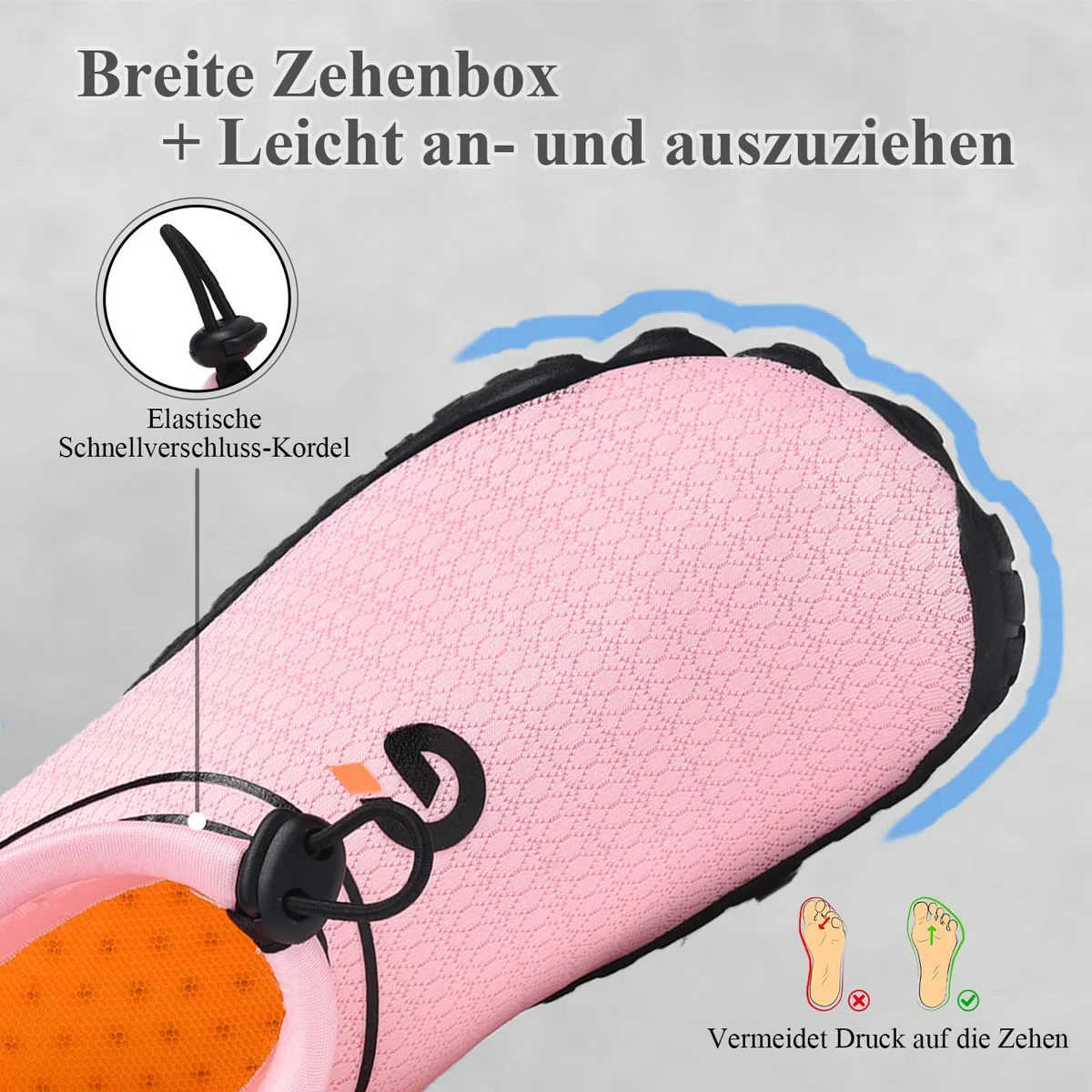 Wasserschuhe Damen Schwimmschuhe Herren Aquaschuhe Badeschuhe Barfußschuhe Schnell Trocknend Strandschuhe Atmungsaktive rutschfeste 36-46EU