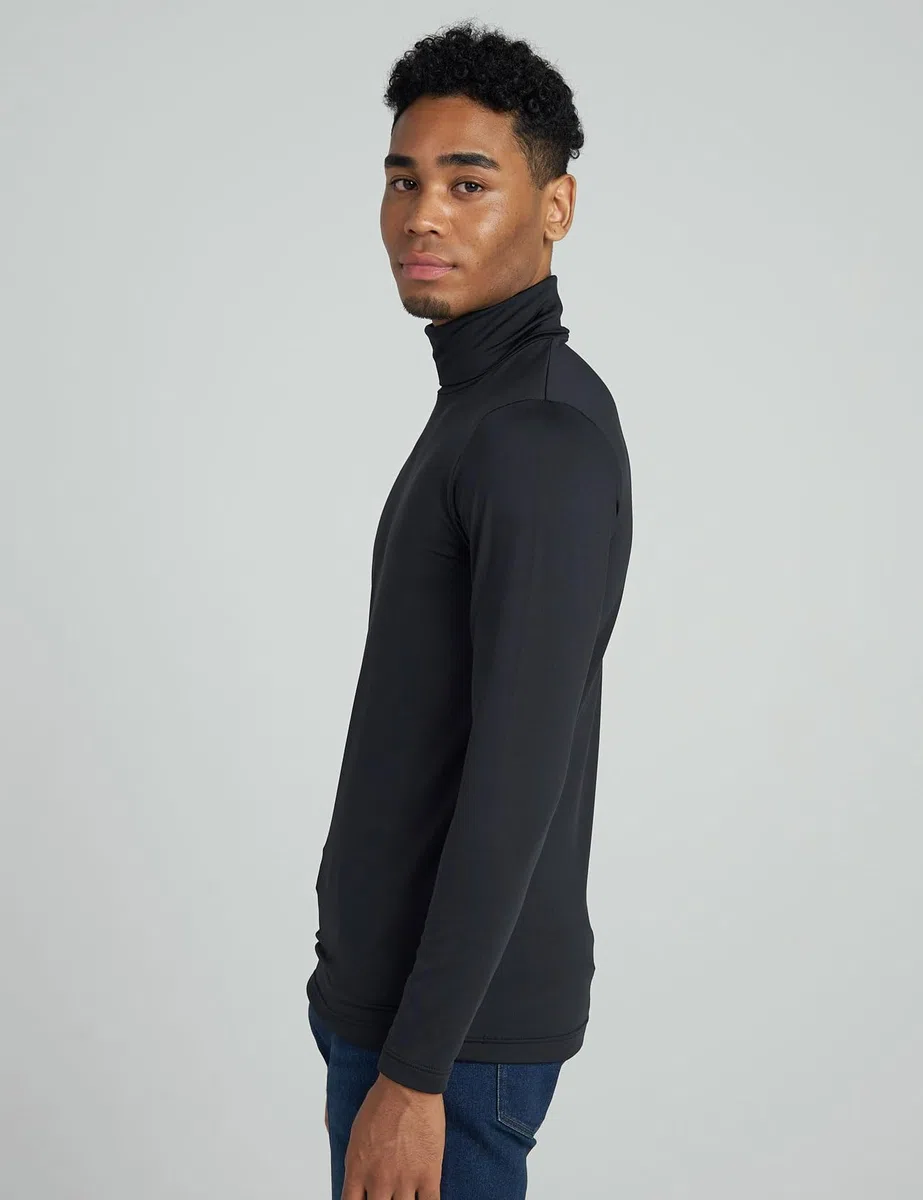 LAPASA Herren Rollkragen Thermounterhemd, Innenfleece Thermounterwäsche langärmliges Thermo-Shirt Funktionsunterwäsche Oberteil (M122 Warm/M124 Wärmer)