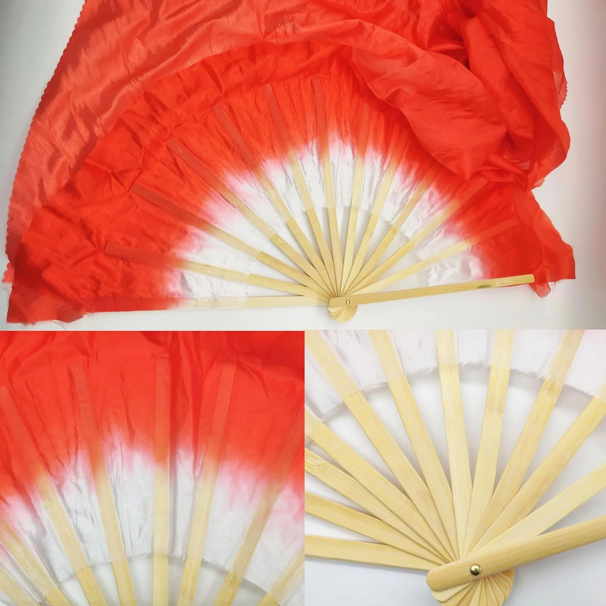 (Rechts 2 Pcs FäCher SchleierfäCher, Bauchtanz Schleier Fans SchleierfäCher Schleier Lange FäCher FäCherschleier Bauchtanz Dance Schleier, 1.8m, FüR GroßE Auftritte, Proben, Unterhaltung