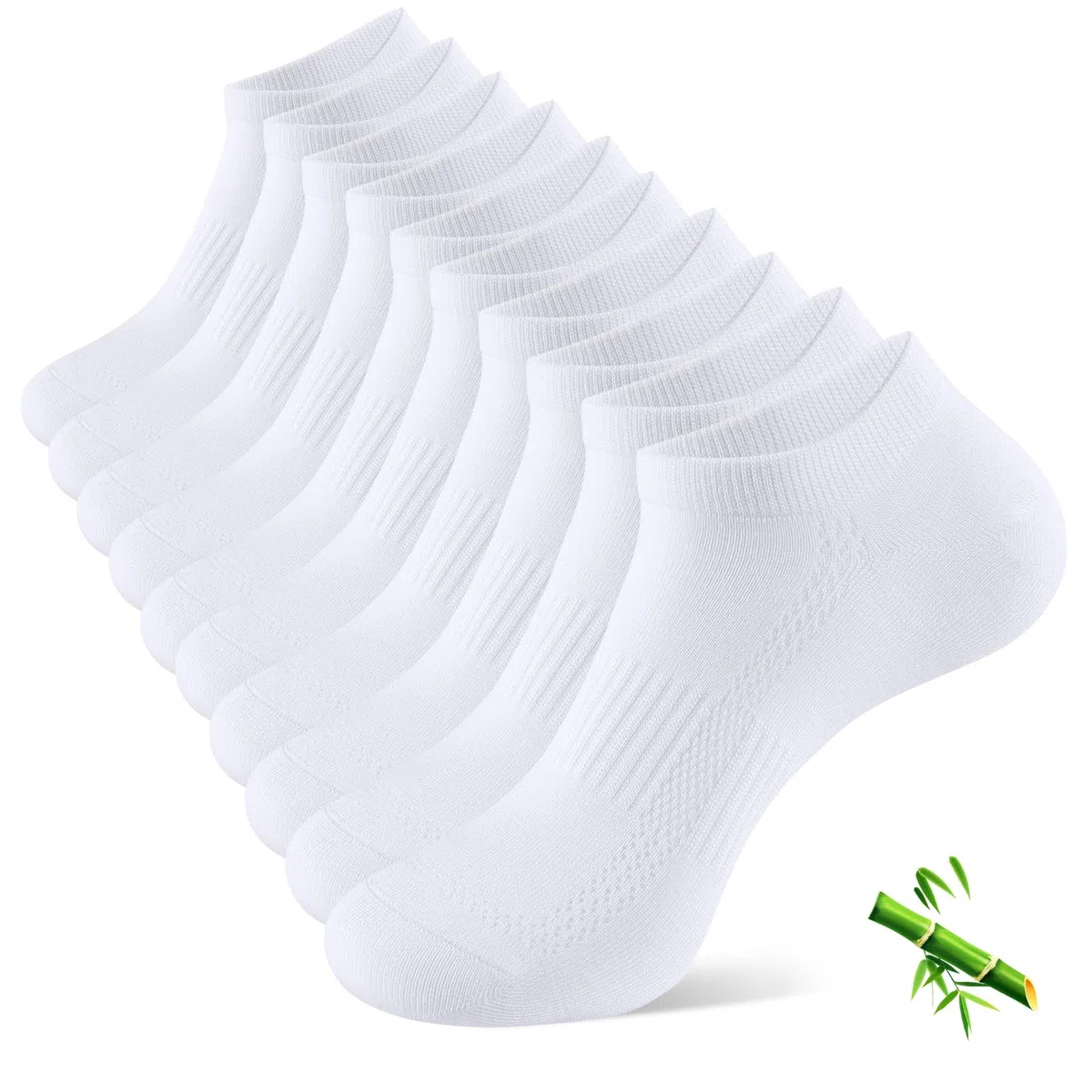 Bambus Sneaker Socken Damen 39-42 35-38, 10 Paar Atmungsaktive Sportsocken, Kurze Laufsocken Herren 43-46