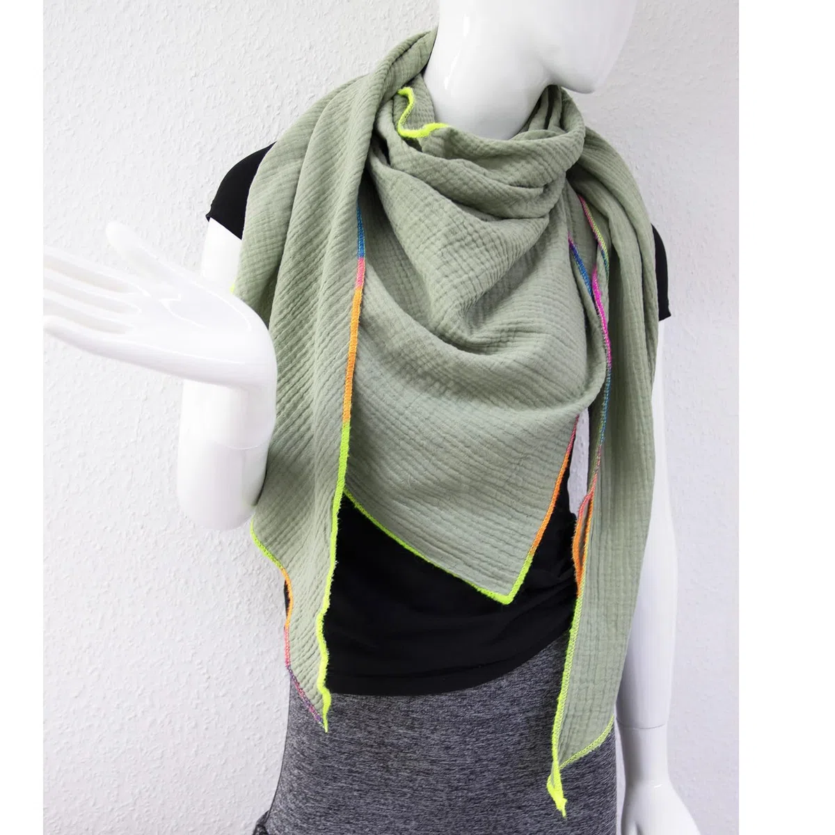 Gloop Damen XXL Dreieckstuch Halstuch Schal Ohne Kratze an Haut Herbstschal Sommerschal dünner Leichter Schal,Made in Italy