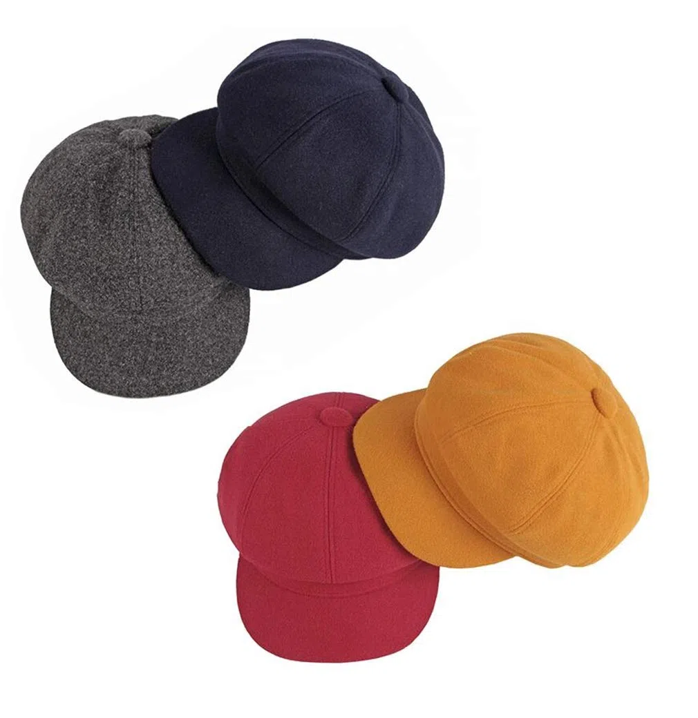 QICHEN Schirmmütze Damen Winter Wollmischung Newsboy Beret Cap Ballonmütze Cabbie Mütze
