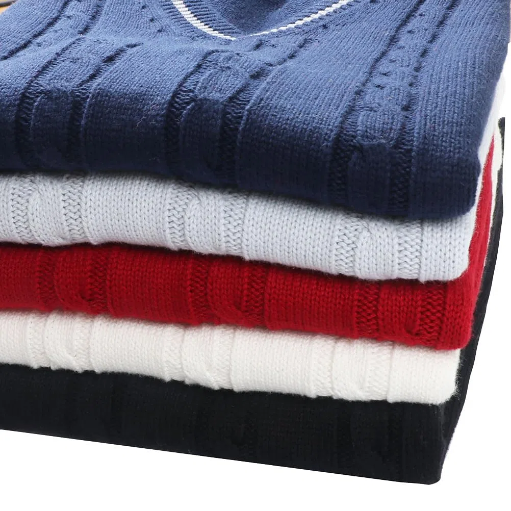 Herren Ärmellose Strickweste Business Pullunder Anzugweste Lässig V-Ausschnitt Pulloverweste Sleeveless Gestrickt Pullover für Männer Strick Weste