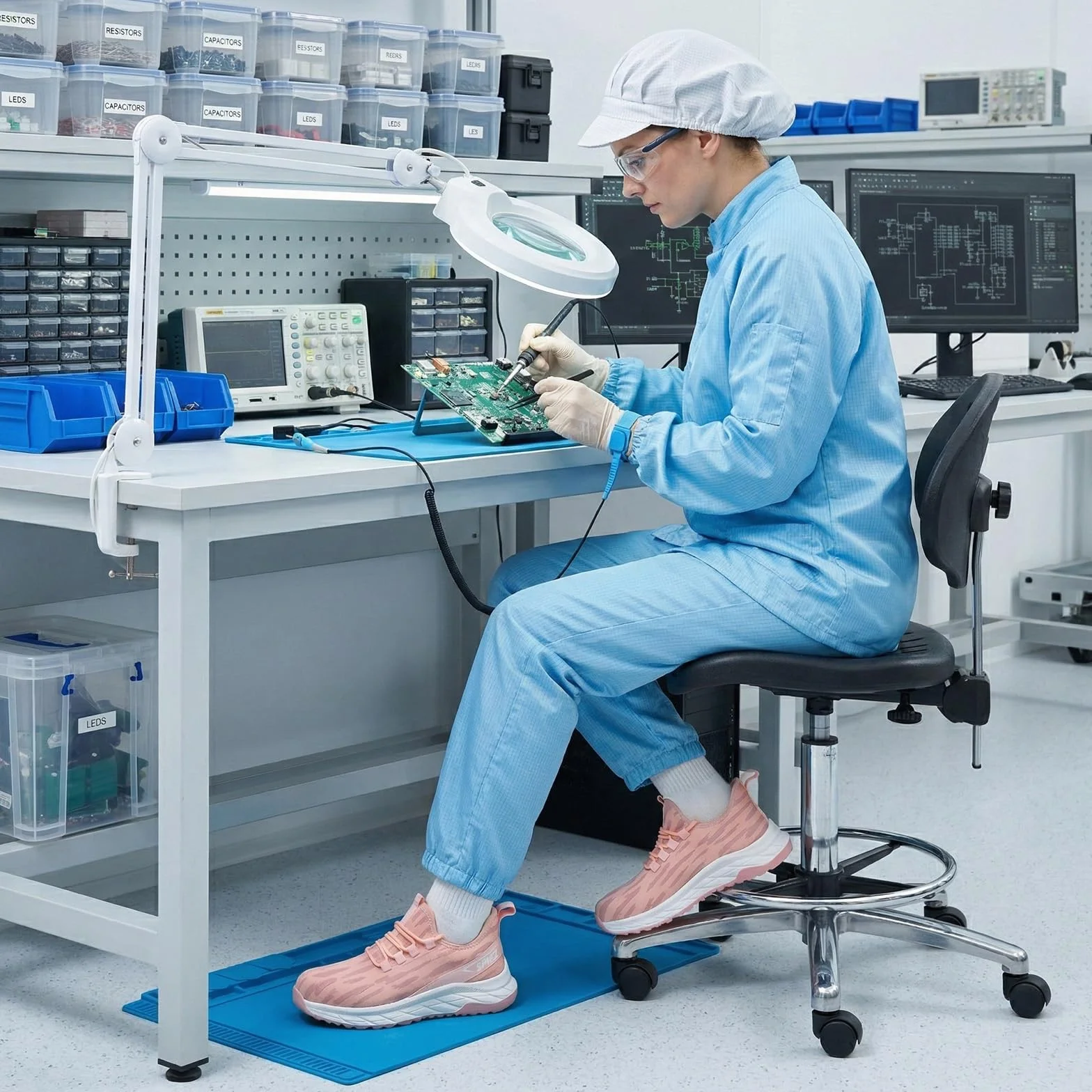 SPIEZ Antistatische Sicherheitsschuhe Damen S1P rutschfest, Metallfreie Arbeitsschuhe mit kunststoffkappe, Atmungsaktive ESD Schuhe mit Durchtrittsichere Zwischensohle