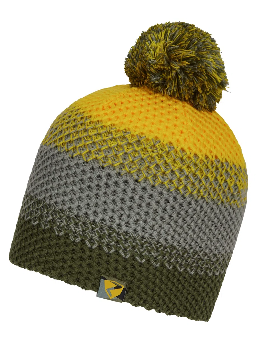Ziener Unisex Kinder Bommel-Mütze/gestrickt, Fleece Futter, dreifarbig ISHI
