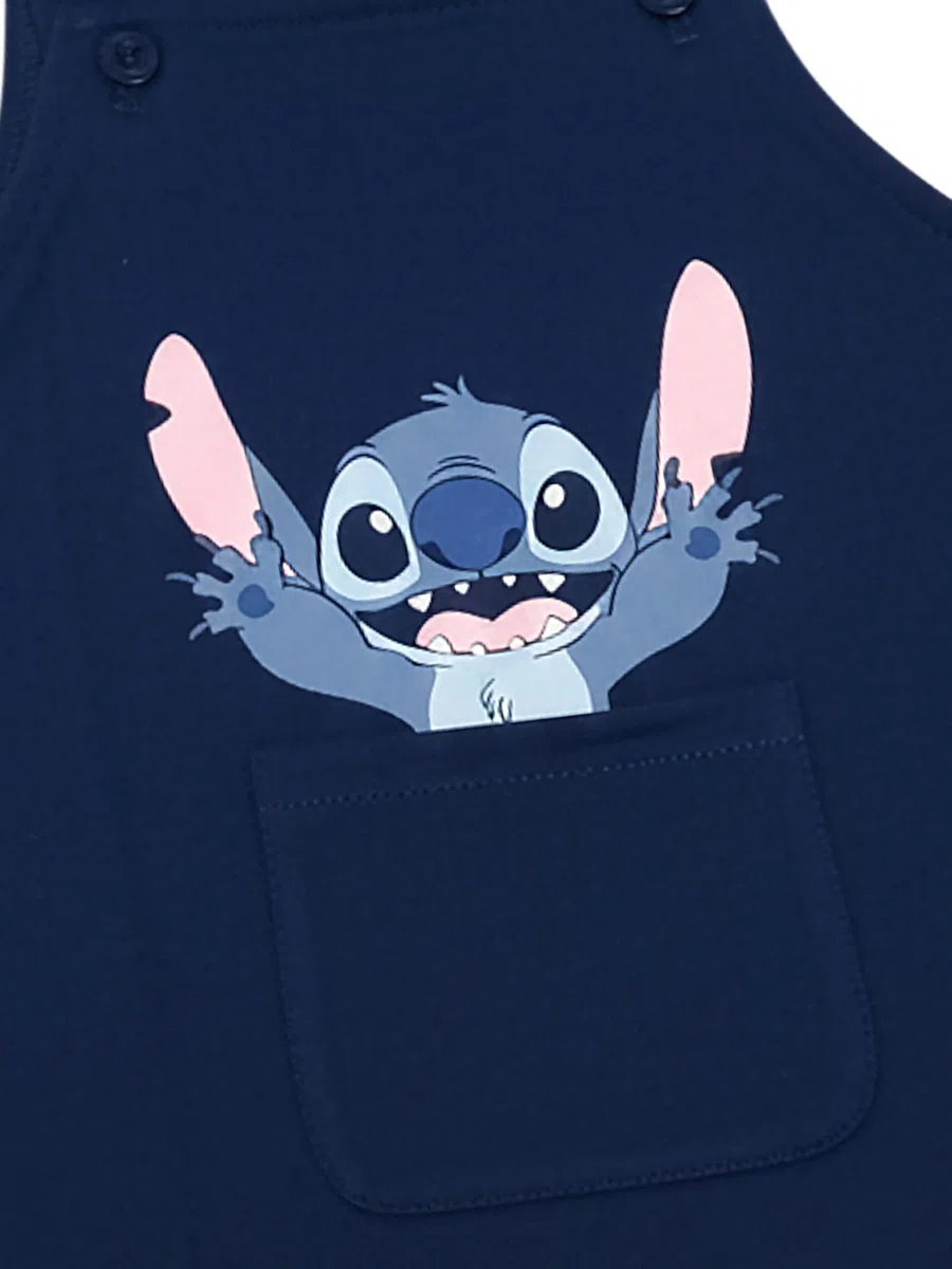 United Labels Disney Lilo & Stitch Baby Latzhose für Jungen - Stitch Hose mit Hosenträger Overall Blau