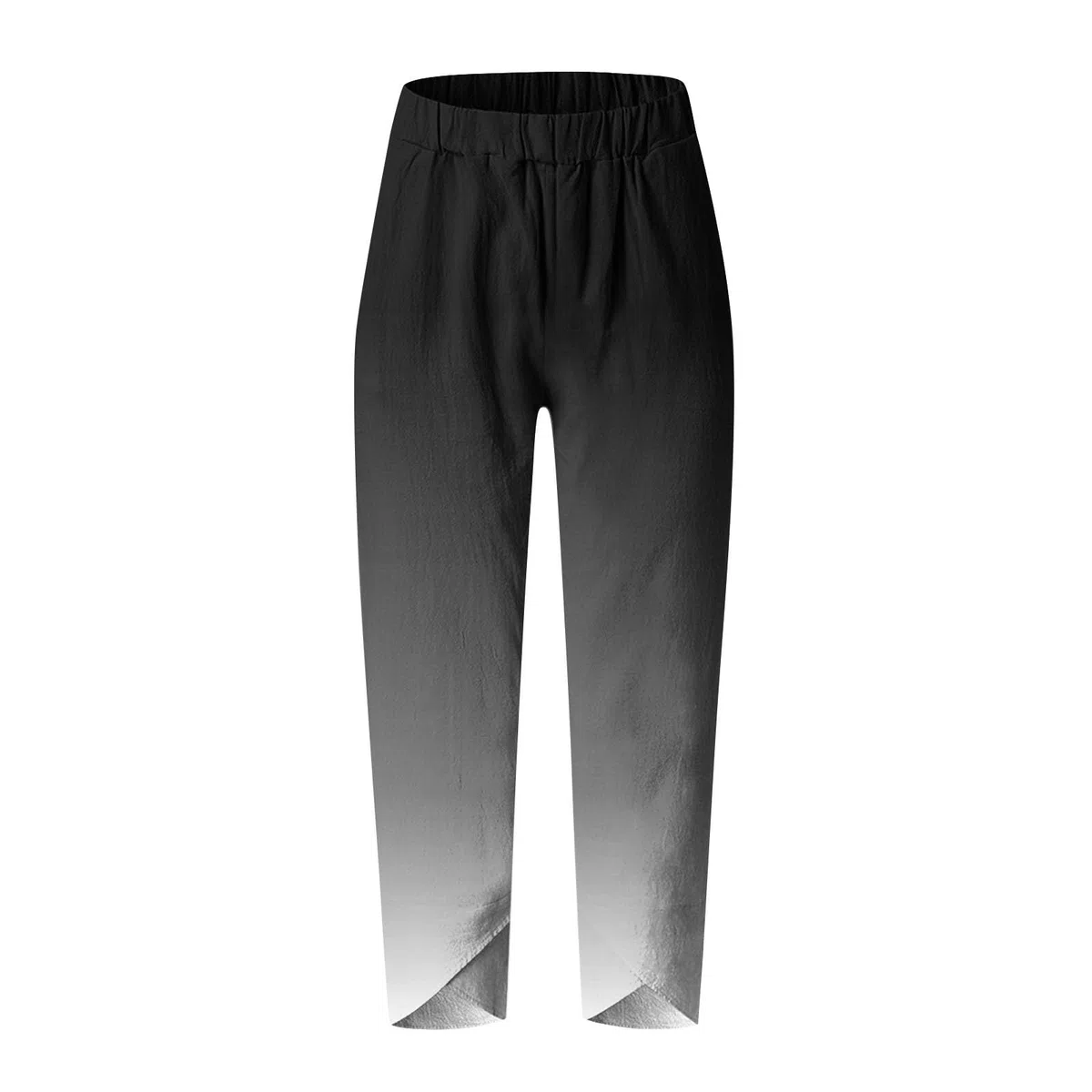 7/8 Hosen Damen Sommer Musselin Leinen Damen Hose Leinen Baumwolle Farbverlaufsdruck Sommerhose Casual Leichte Bequeme Luftige Freizeithose Strandhose Mit Taschen Stretch High Waist mit Kordelzug