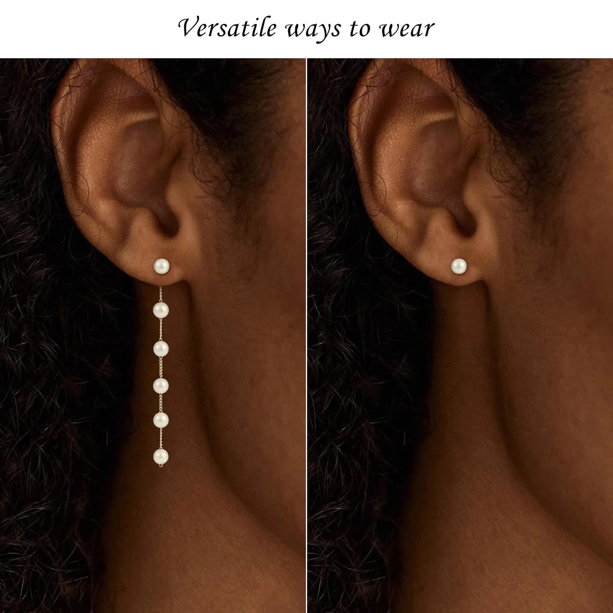 Perlenkette Damen, Wasserfest 18K Gold/Silber Vergoldet Perlenkette und Perlenohrringe Set mit Perlenarmband, Verstellbares Brautschmuck Gold Halskette für Frauen Damen Schmuck