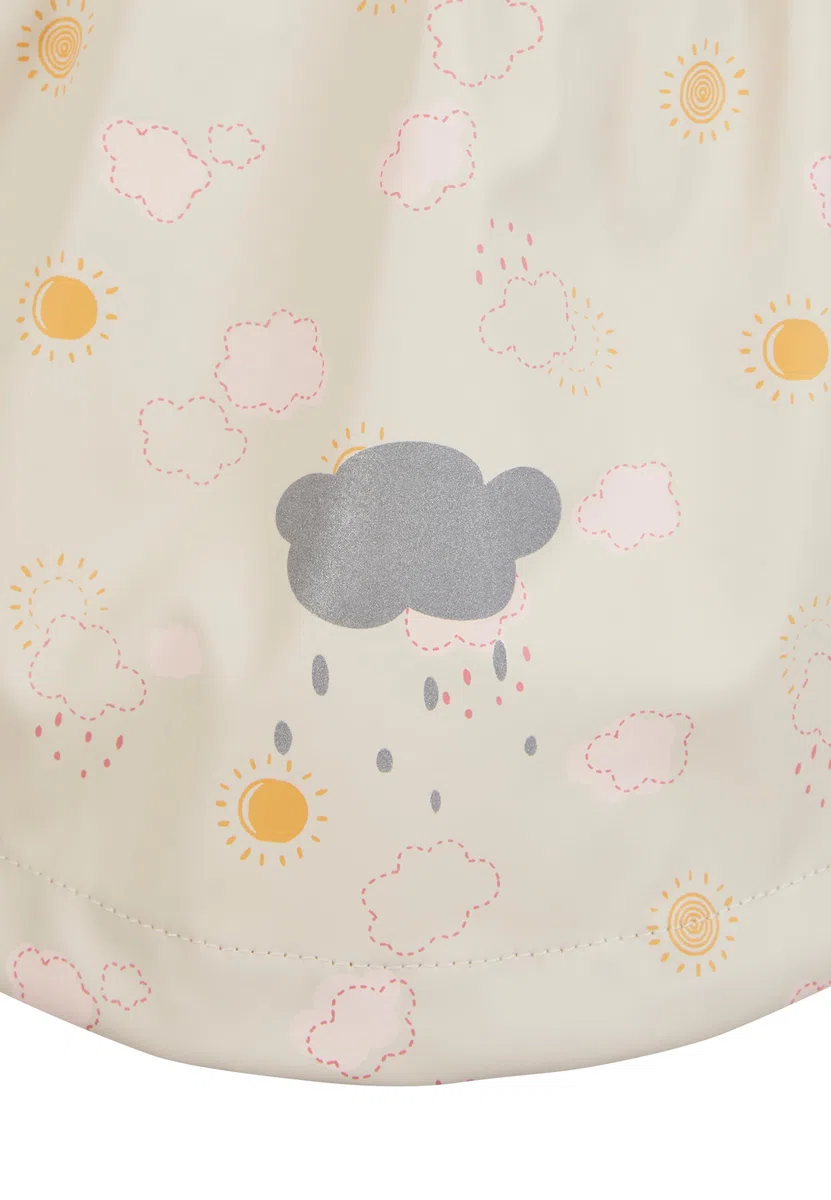 Sterntaler Regenjacke ungefüttert Wolken - Kinder Regenjacke wasserdicht - Mädchen Jacke mit verschweißten Nähten Kapuze und reflektierenden Details - robuste Regenbekleidung