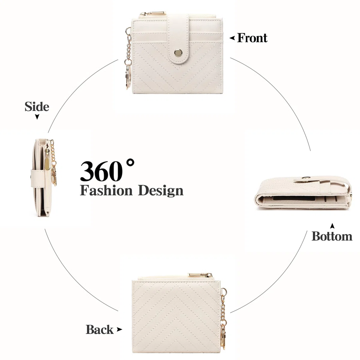 GAEKEAO Geldbörse Damen, Leder Portmonee mit RFID Blockierung, Portemonnaie Damen Klein, Mini Geldbeutel mit Zipper Münzfach Kartenfächer Slim Wallet