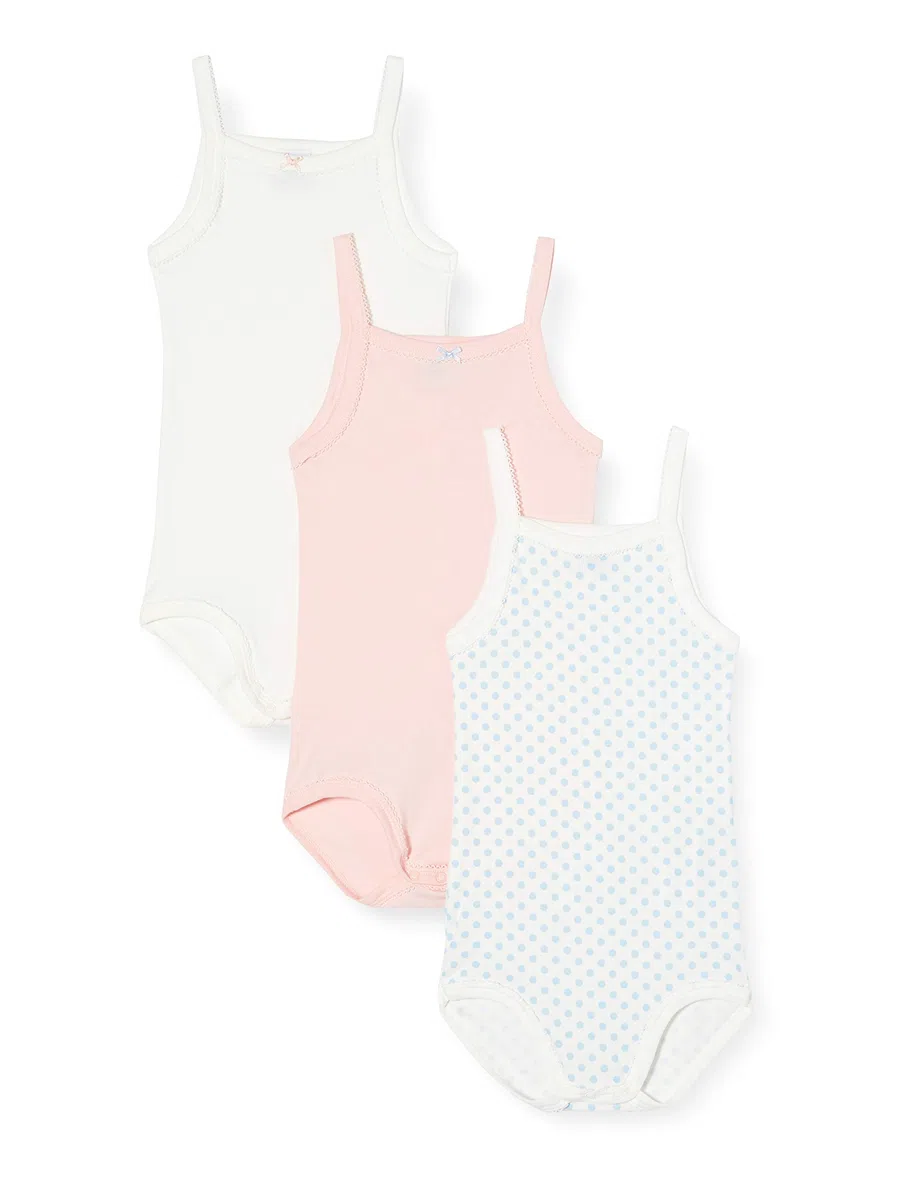 Petit Bateau Mädchen Strampelanzug, 3er Pack