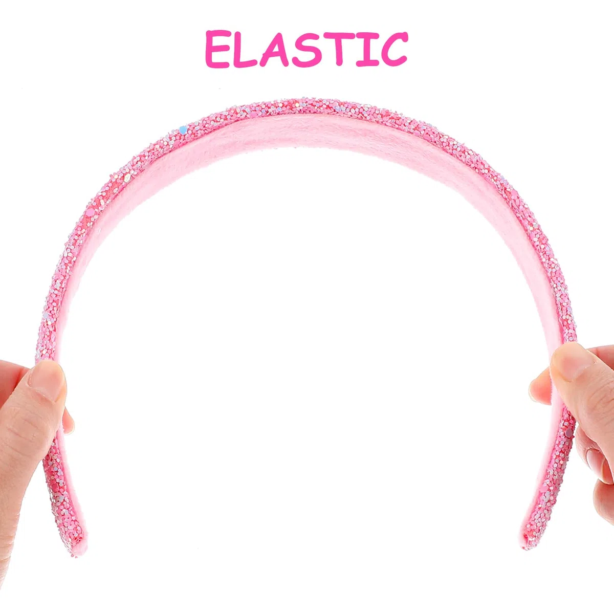COMNICO 2 Stück Glitzer Stirnbänder für Mädchen Niedliche Glitzernde Breite Dicke Stirnbänder Bling Rutschfestes Haarband Regenbogen-Pailletten Haarschmuck (Rosa + Lila, Einheitsgröße)