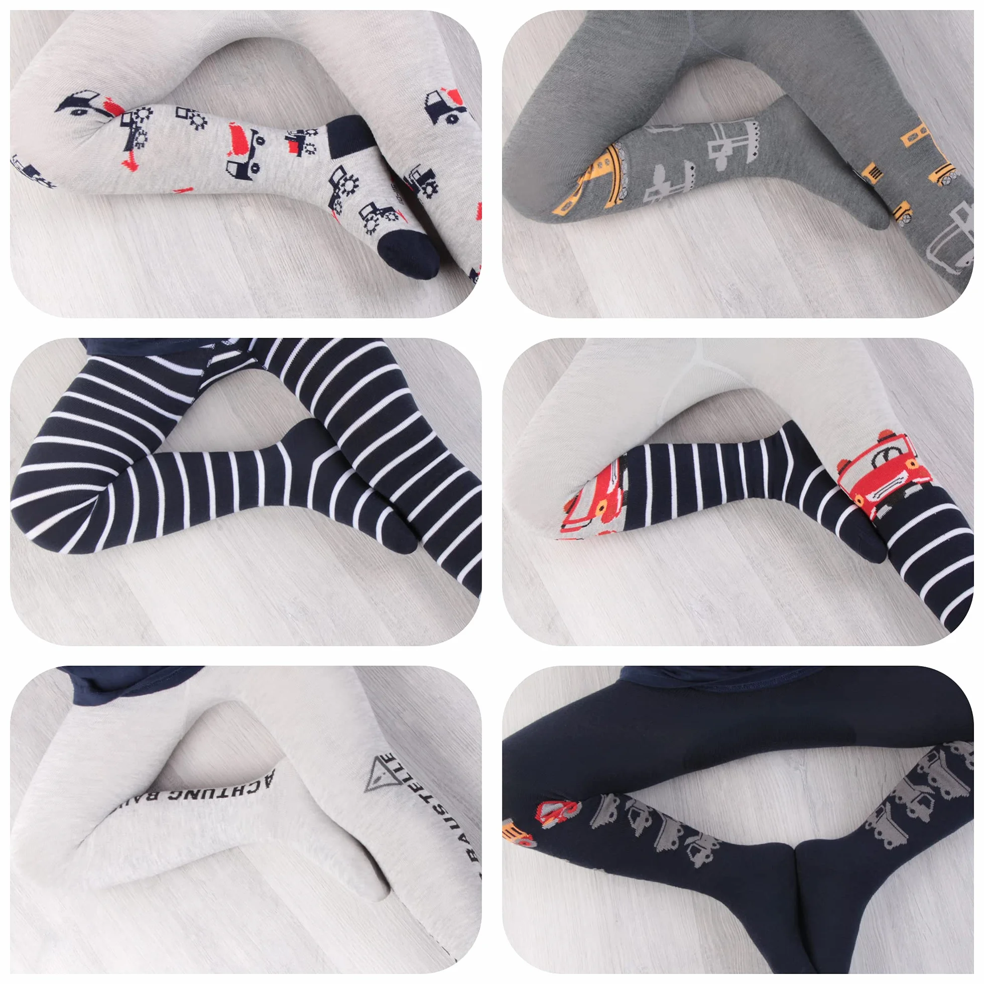 L&K-II 6er Kinder Jungen Strumpfhose Strickstrumpfhose mehrfarbig 2734