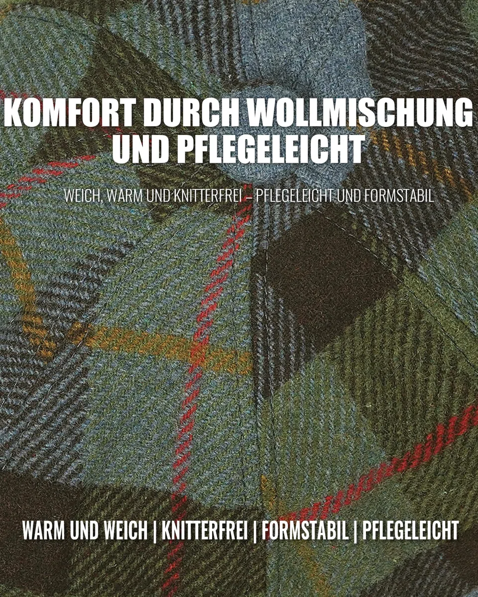 Clakllie Karierte 8 Panel Newsboy Cap aus Wollmischung Herren Damen Ballonmütze Peaky Blinders Mütze Baskenmütze Gatsby Barrett Cap Schiebermütze
