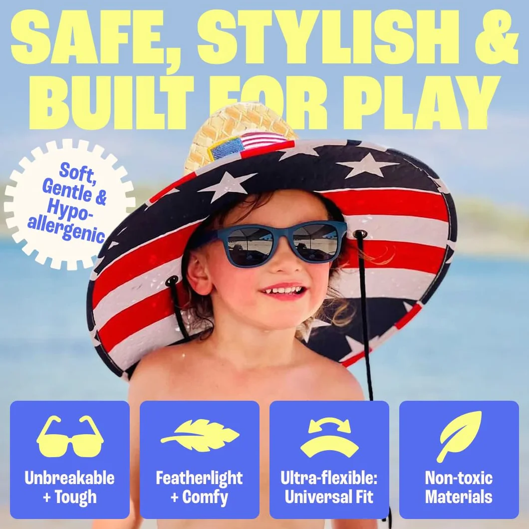 BABY SUNNIES Polarisierte Kleinkinder-Sonnenbrille ab 2 Jahre - 100% UV Schutz Sicherheit - Flexibler Rahmen - Bruchsicher