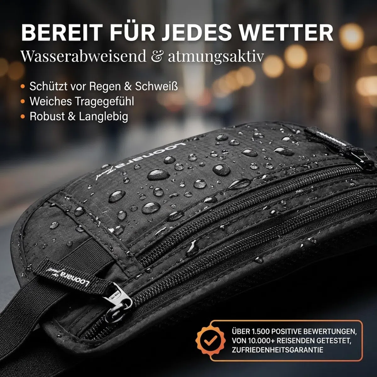 Diebstahlsichere Tasche mit RFID Blocker für Dein Reise-Zubehör - Geldgürtel (Money Belt) als Reise Sicherheitstasche - Brustbeutel Damen, Fanny Pack, Bauchtasche Damen Klein