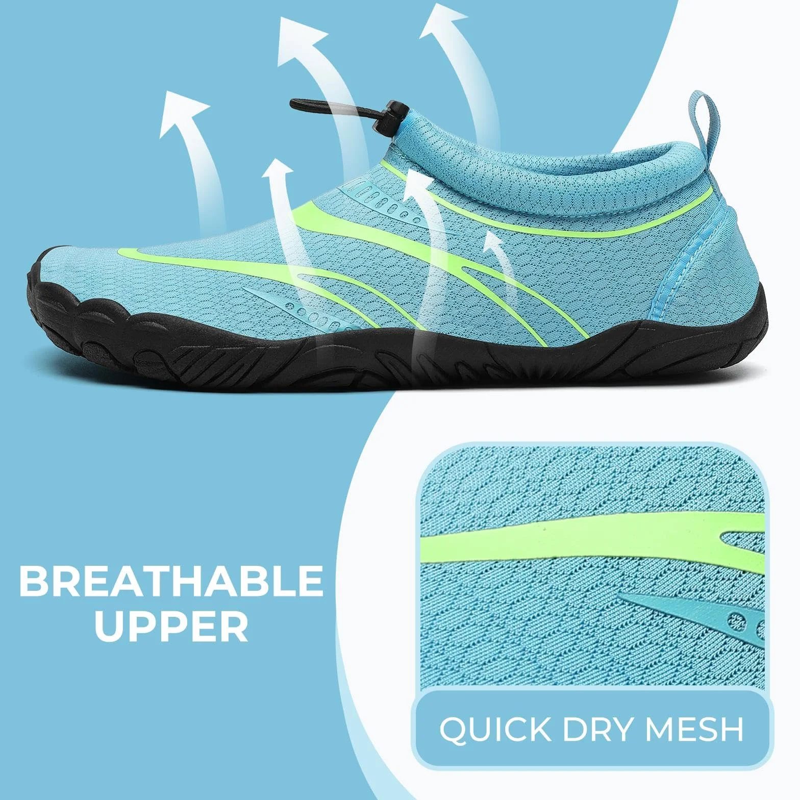 Mishansha Unisex Badeschuhe Atmungsaktiv Mesh Wasserschuhe Sommer Schnell Trocknend Aquaschuhe Gr.36-46