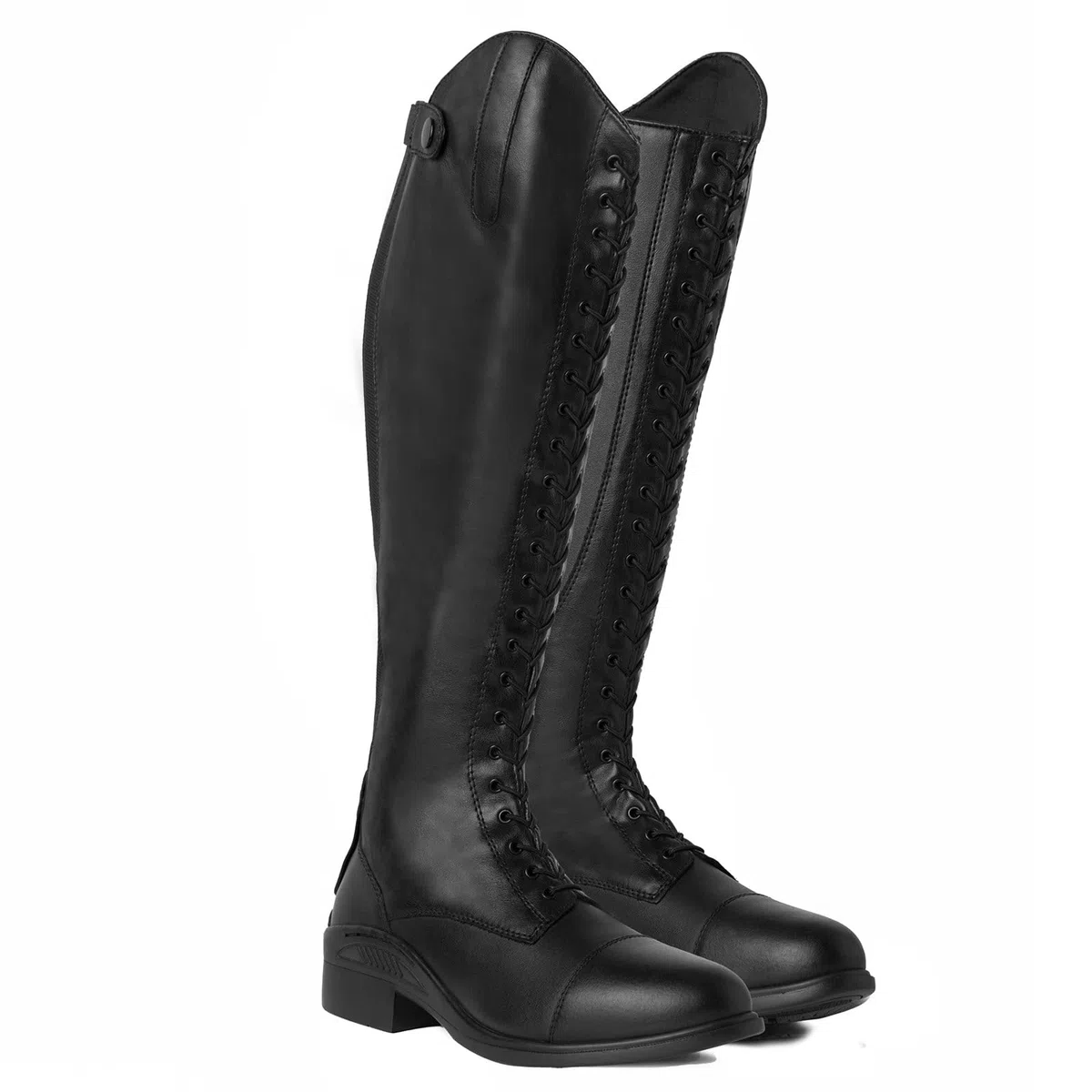 HORZE Damenreitstiefel mit Schnürung – Klassische Leder-Reitstiefel mit Frontschnürung und rückseitigem Reißverschluss