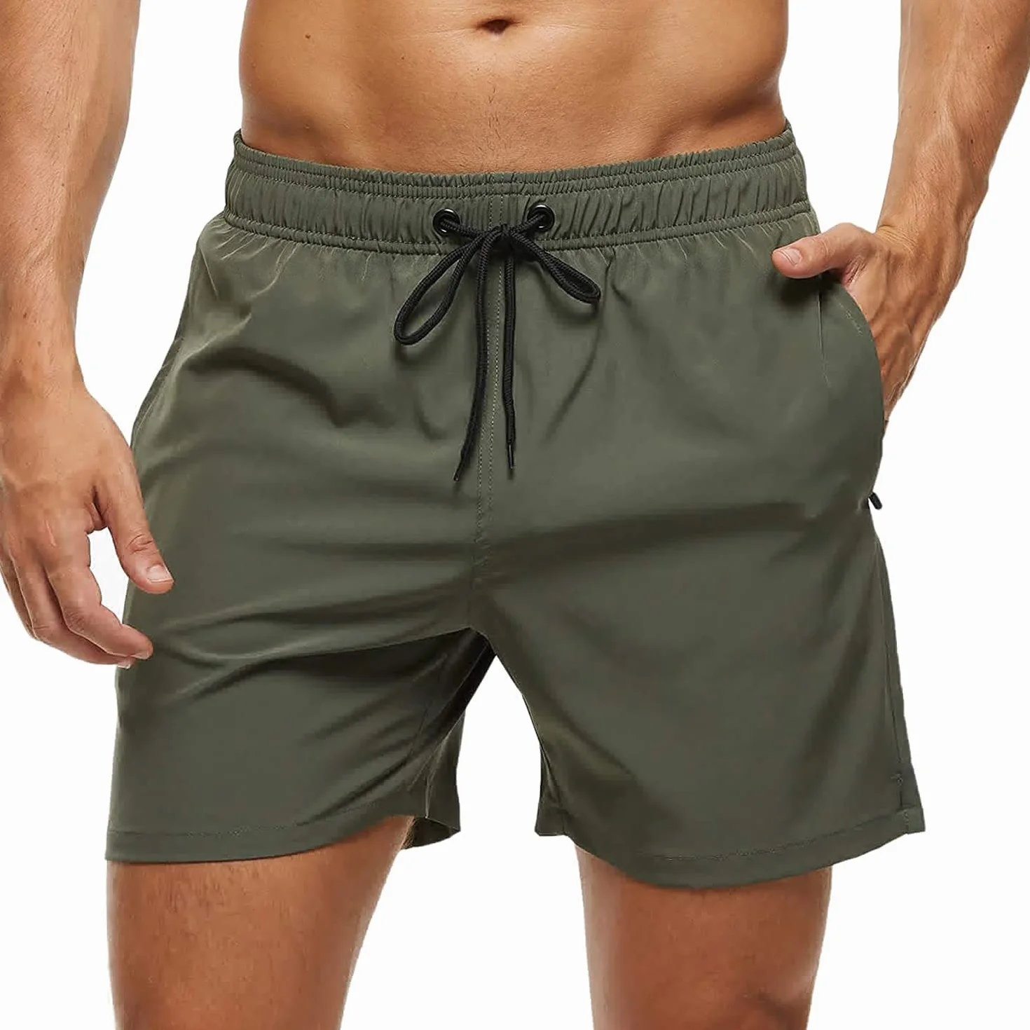 Arcweg Badehose für Herren mit Reißverschlusstasche Atmungsaktiv Wasserabweisend Badeshorts Männer Trainingsshorts Elastisch Verstellbar Mit Tunnelzug Meshfutter