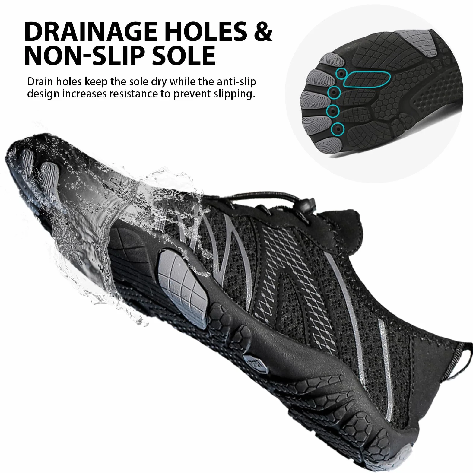 Acfoda Barfußschuhe Herren Damen Wasserschuhe Schnell Trocknend Badeschuhe Strandschuhe Schwimmschuhe Weich Leicht rutschfest Aquaschuhe Surfschuhe Fitnessschuhe, Gr. 36-47