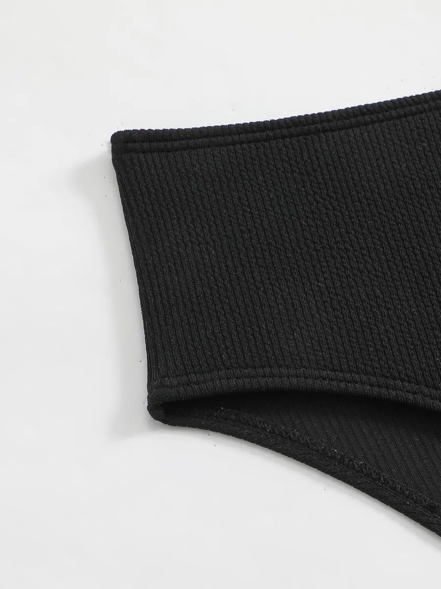 Mädchen-Bikini-Set mit Röcken, Geripptes Badeanzug-3-Teil-Set, Schwimmbekleidung für Teenager, Größen 9 10 11 12 13 14 Jahre (128,134,140,146,152,158,164)