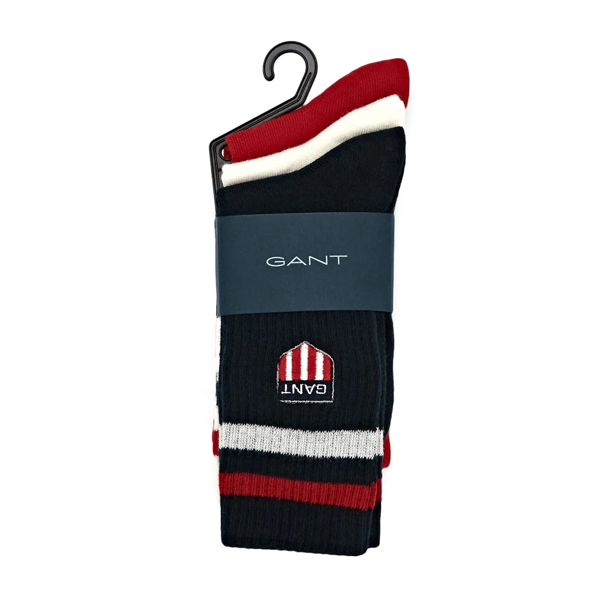 GANT Unisex Teen D1 RETRO SHIELD SOCKS 3-PACK, blau-rot-weiß (DE/NL/SE/PL, Numerisch, 31, 33, Regular, Regular, evening blue - 433)