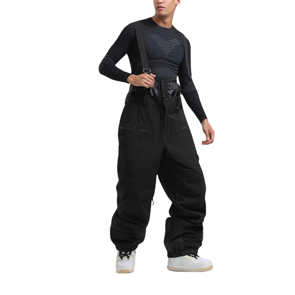Skihose Herren Gefüttert mit Träger Schneehose Winter Wasserdicht Snowboardhose Latzhose Herren Winterhose Warm Outdoorhose mit Hosenträger Ski Hosen für Männer