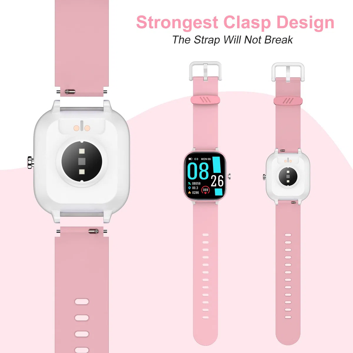 Weiches Silikon-Smartwatch-Ersatzarmband, 16 mm, für Jungen und Mädchen