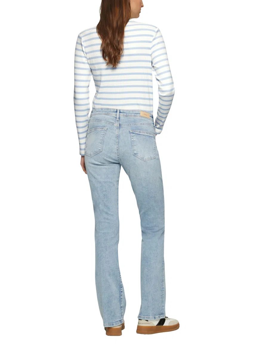 s.Oliver Damen 2157894 Langarmshirt mit Rippstruktur
