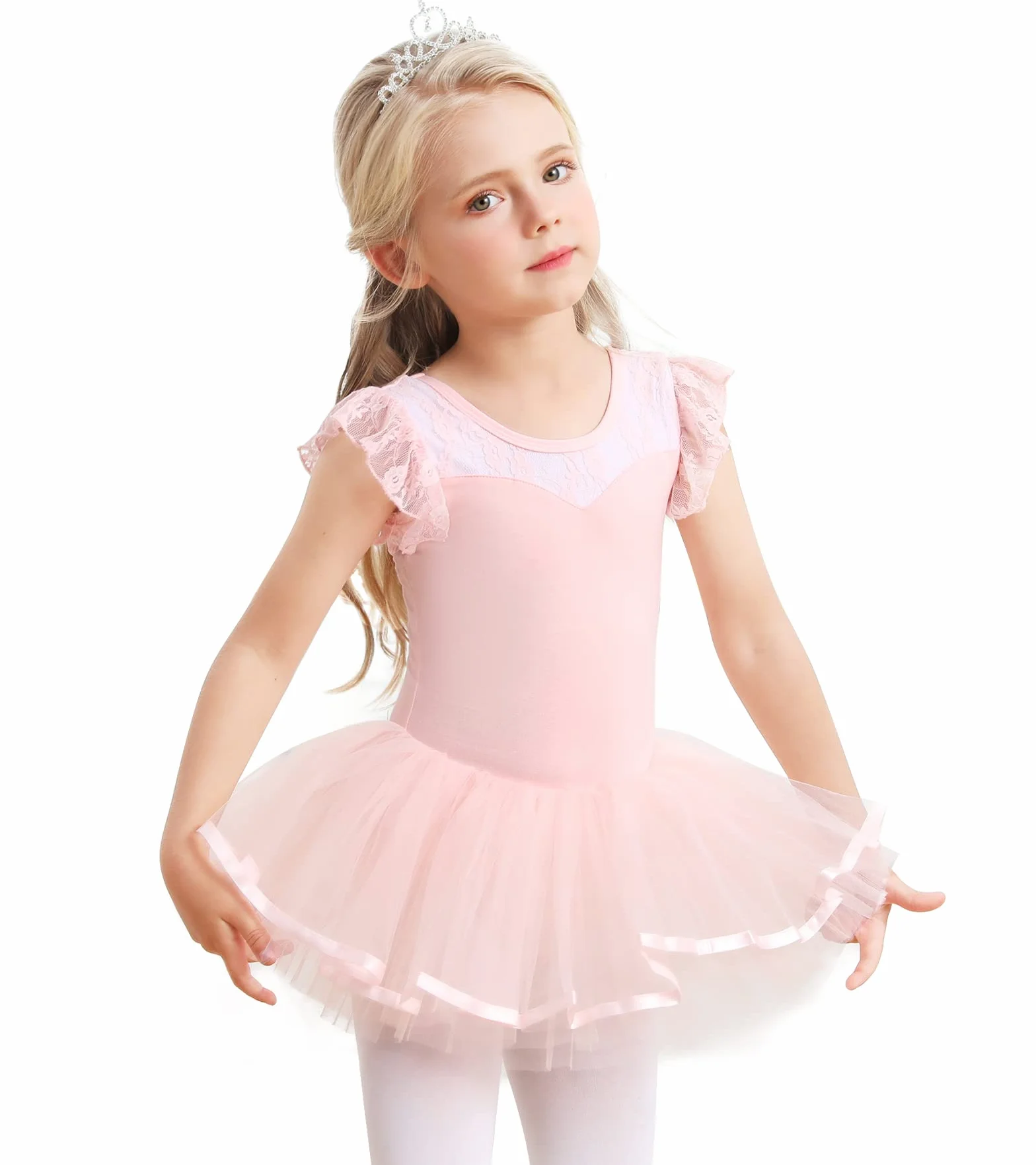 Mädchen Ballettkleidung Ballettkleid Baumwolle Tanzkleid Tutu Ballett Tütü Kinder Balletttrikot mit Rock Ballerina Kleid