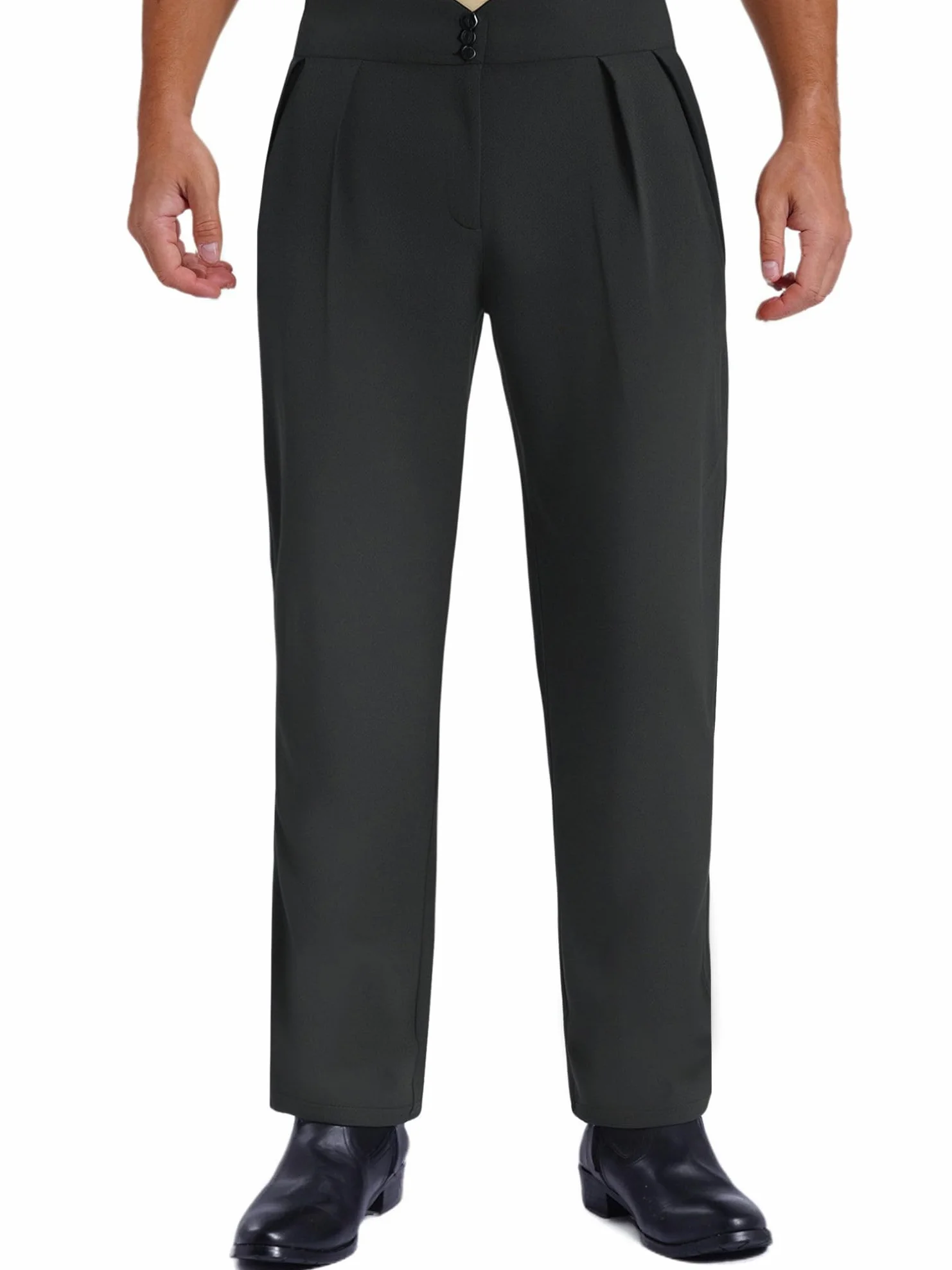 MSemis Herrenhose Latein Tanzhose Lang Ballsaal Tango Salsa Leggings Elastisch Traininghose für Cha Cha Jazz
