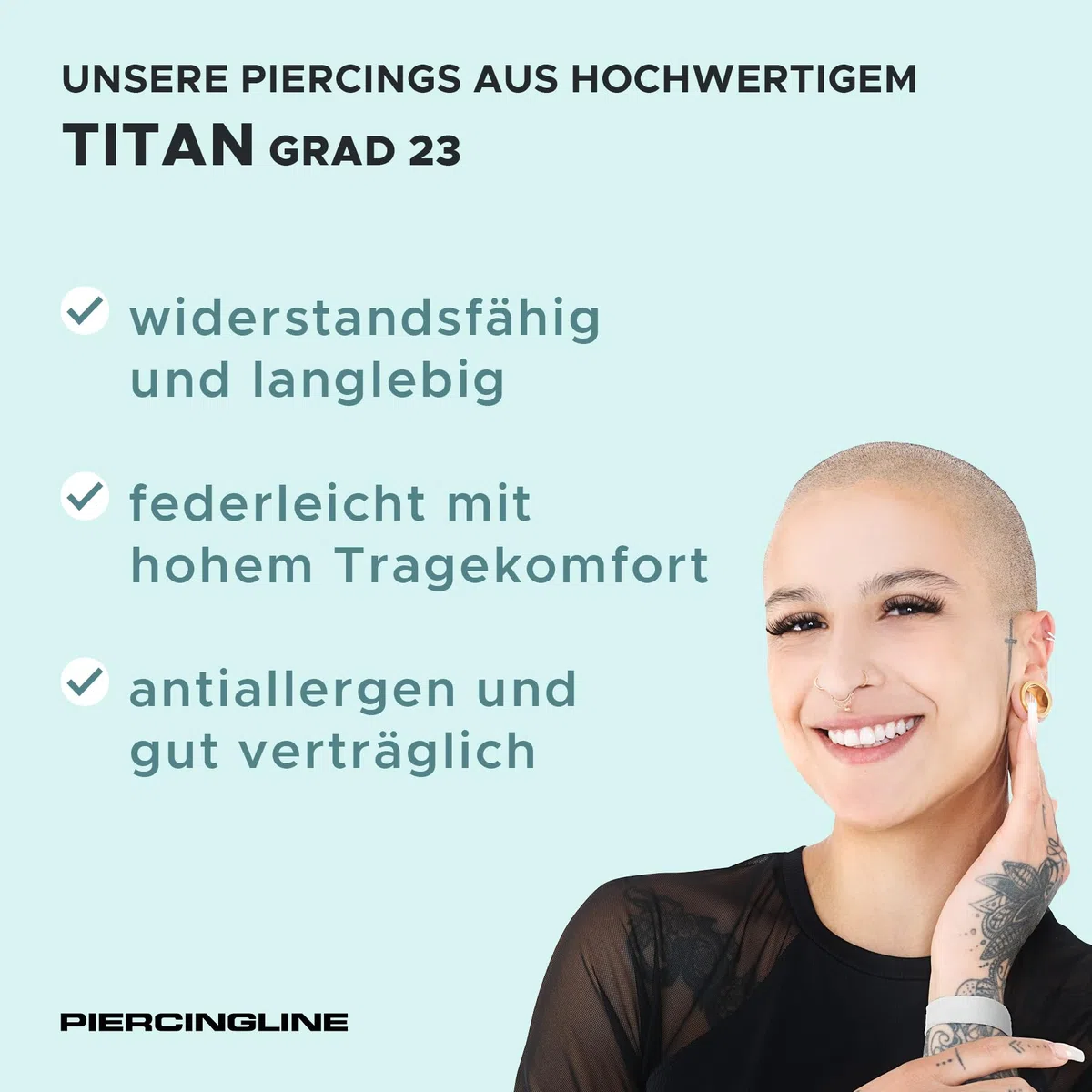PIERCINGLINE Titan Schraubaufsatz mit Außengewinde BOGEN + 2 KETTEN Piercing Ohr Hidden Helix Farbauswahl