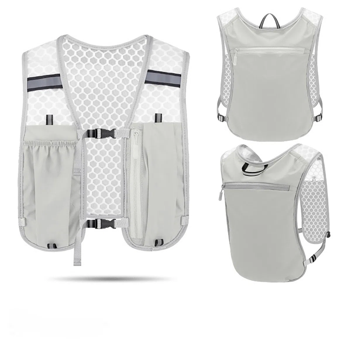 Ultraleichte Laufweste Herren & Damen mit 500ml Trinkflasche, Trinkweste für Laufen und Joggen, Kompakter Laufrucksack